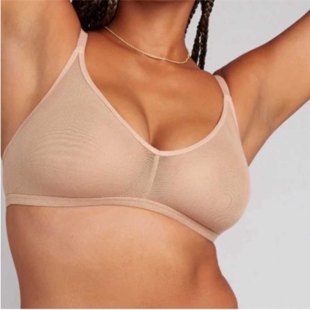 NWOT Quince Belgian Mesh Sheer Bralette Sz M - Picture 5 of 9
